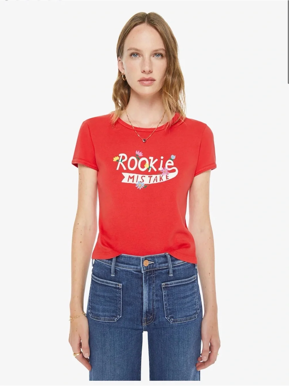 MOTHER The Itty Bitty Ringer ‘Rookie Mistake' Tee Size Large